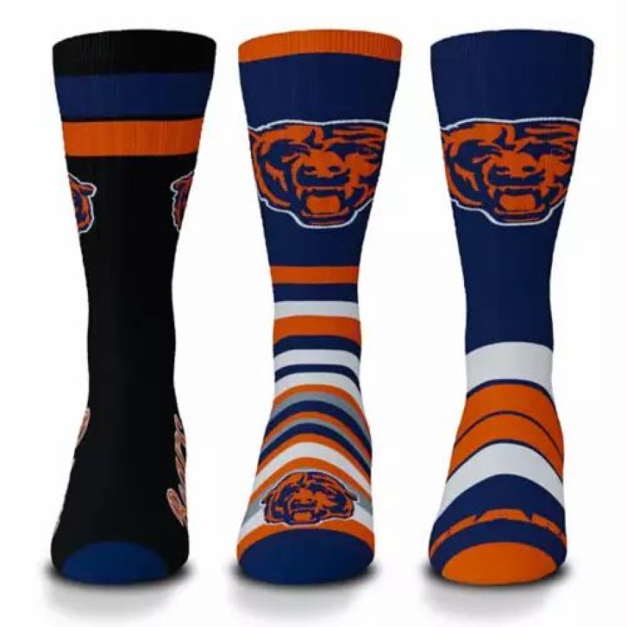 Nfl * | For Bare Feet Chicago Bears 3Pk Team Batch Socks