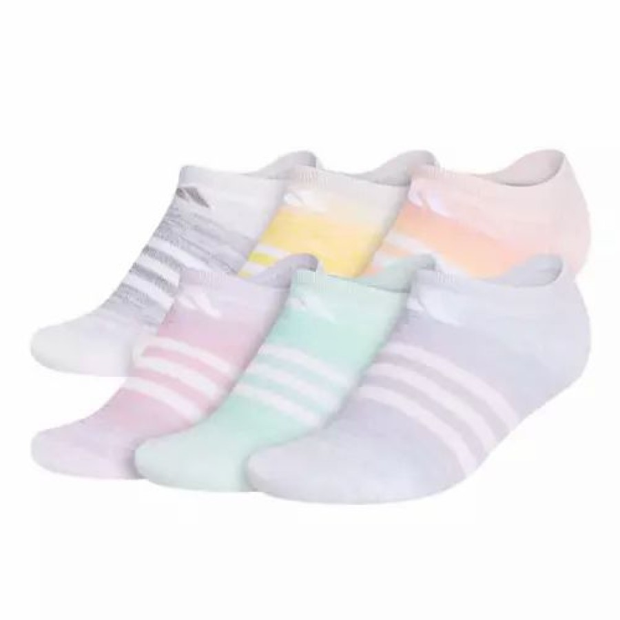 Clothing * | Kids' Adidas Superlite Ombre 6 Pack Ankle Socks White