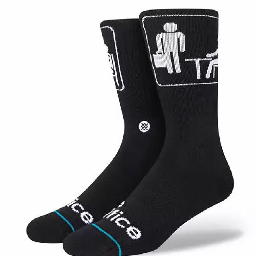 Clothing * | Men'S Stance Office Intro Crew Socks Black