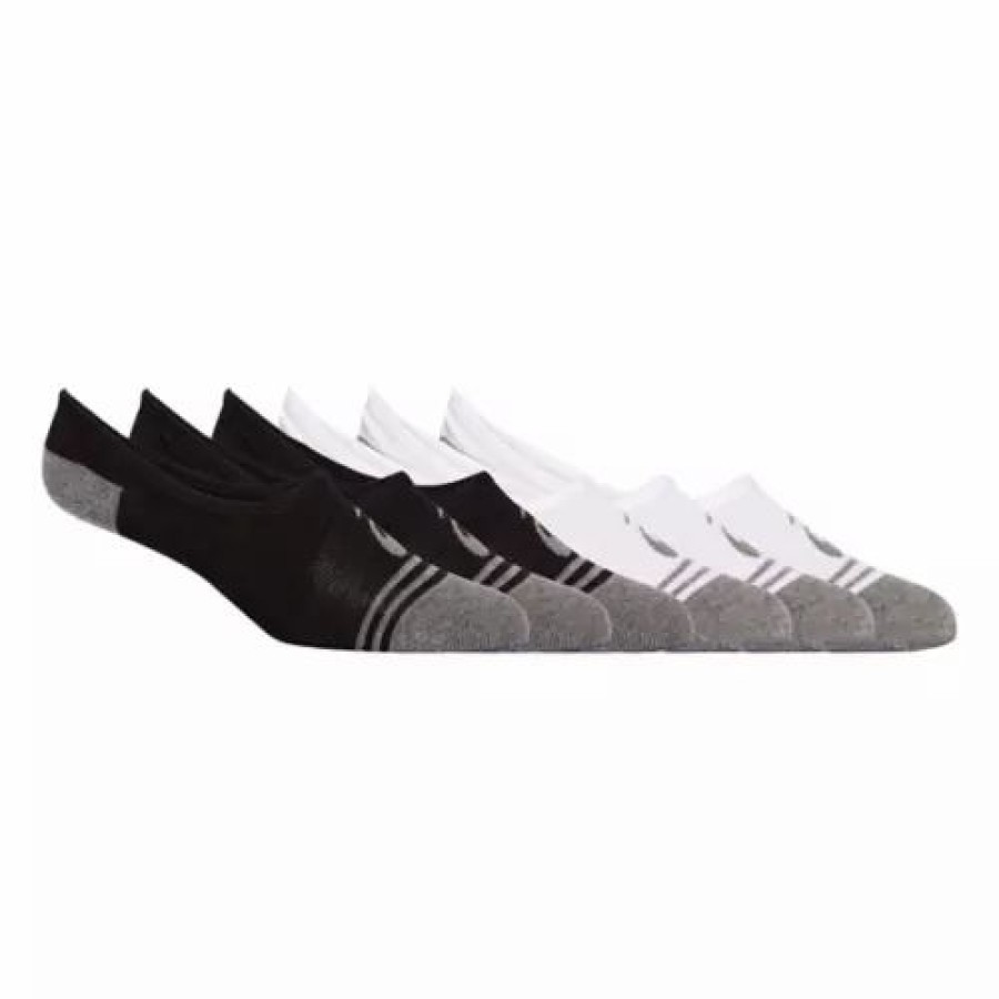 Clothing * | Women'S Asics Invasion 6 Pack No Show Socks White/Bkack/Gray