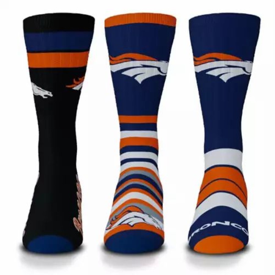 Nfl * | For Bare Feet Denver Broncos 3Pk Team Batch Socks