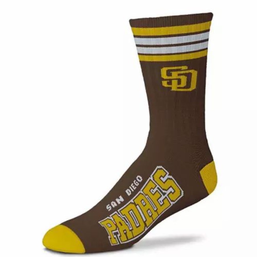 Mlb * | For Bare Feet Kids' San Diego Padres 4 Stripe Deuce Socks