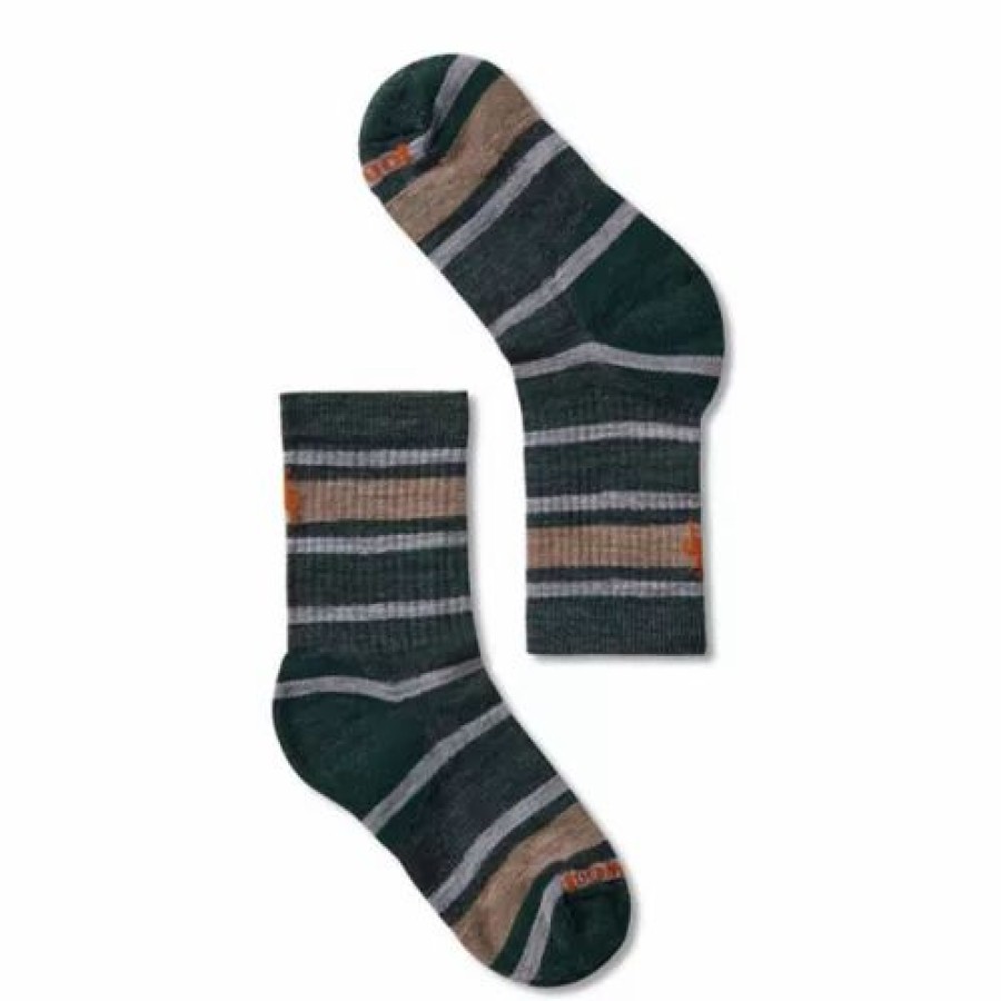 Clothing * | Kids' Smartwool Light Cushion Striped Crew Hiking Socks