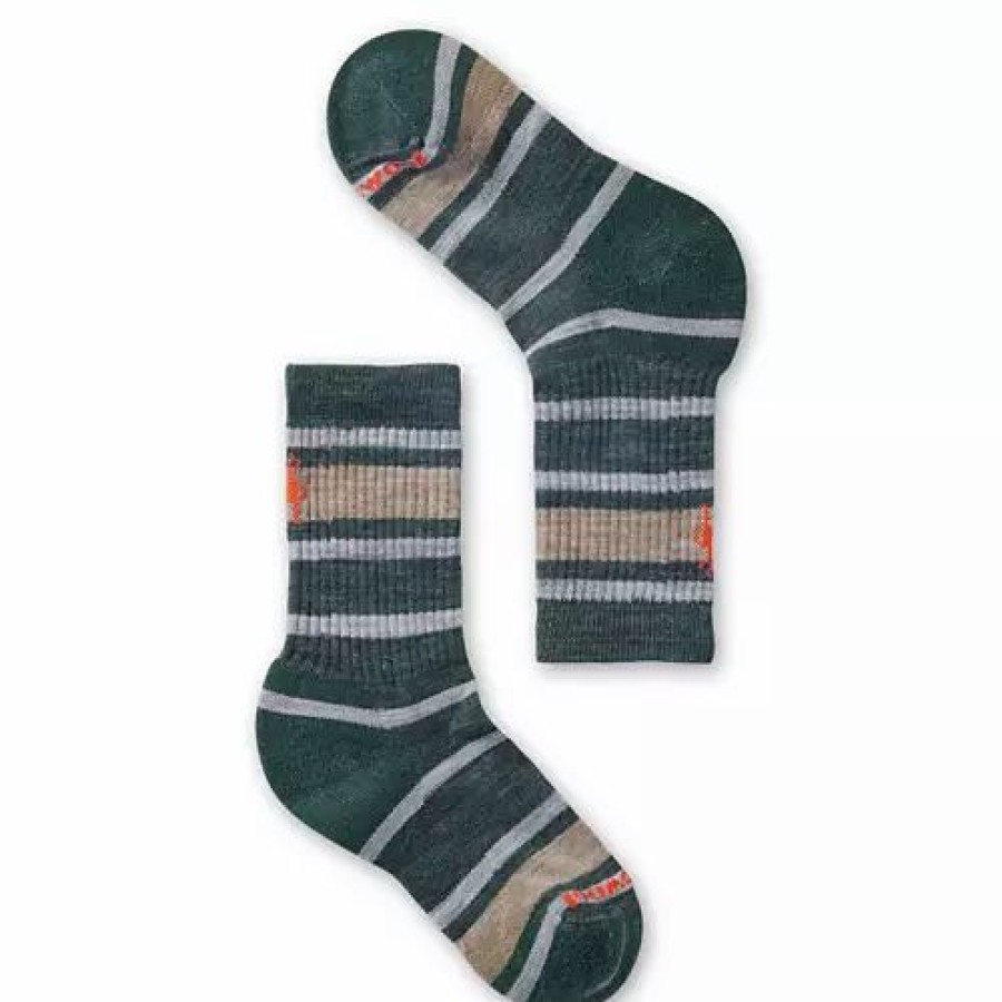 Clothing * | Kids' Smartwool Light Cushion Striped Crew Hiking Socks