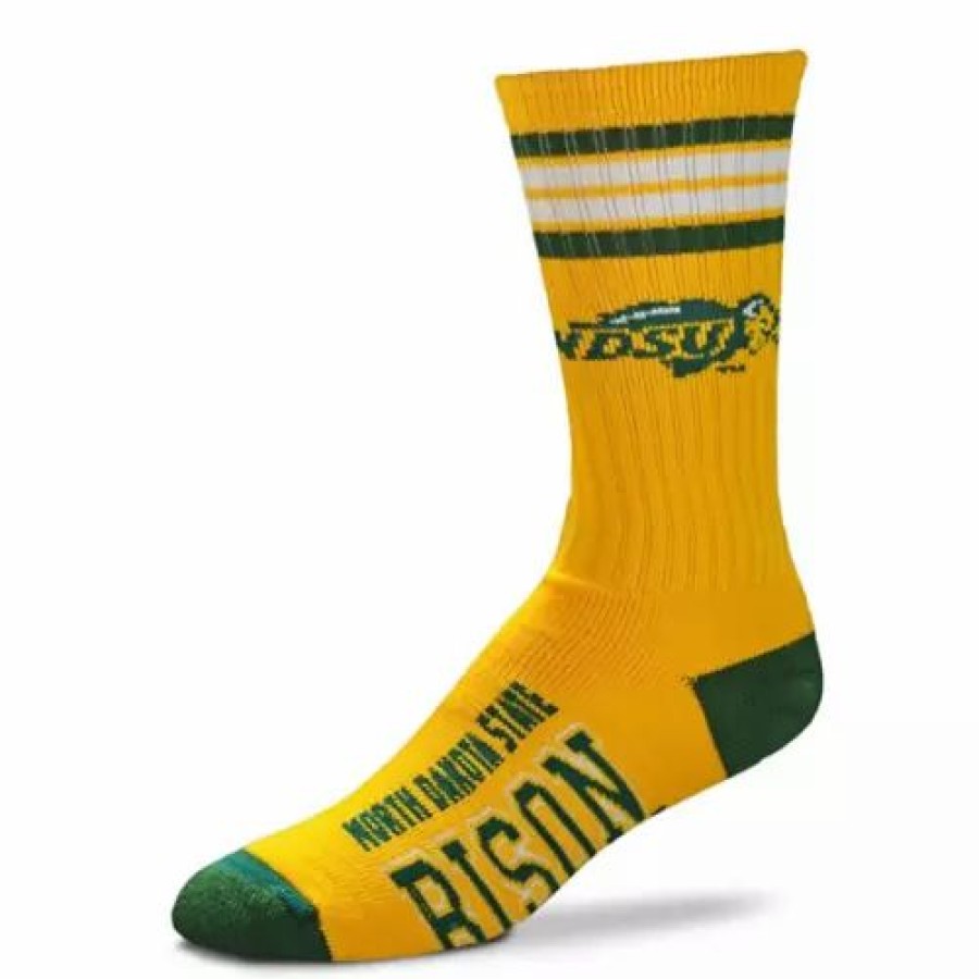 College * | For Bare Feet North Dakota State Bison 4 Stripe Crew Socks