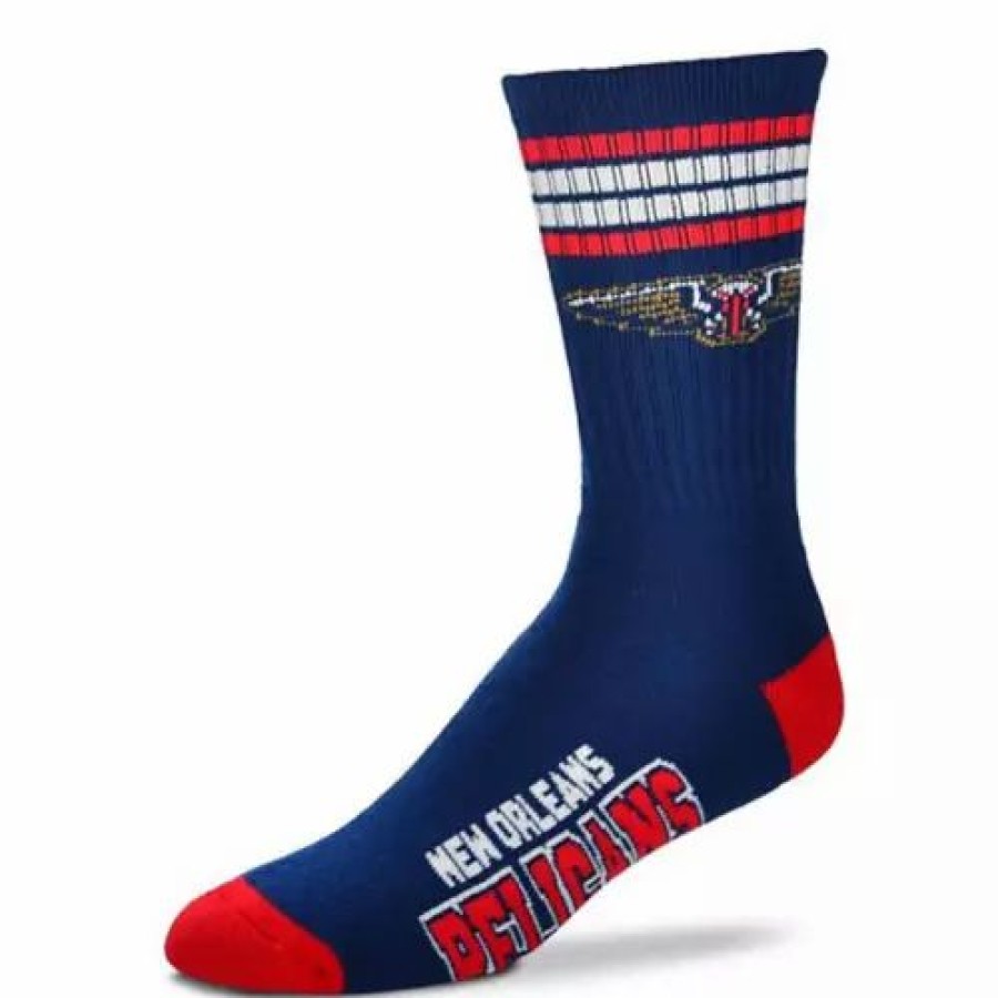 Nba * | For Bare Feet Kids' New Orleans Pelicans 4 Stripe Deuce Socks