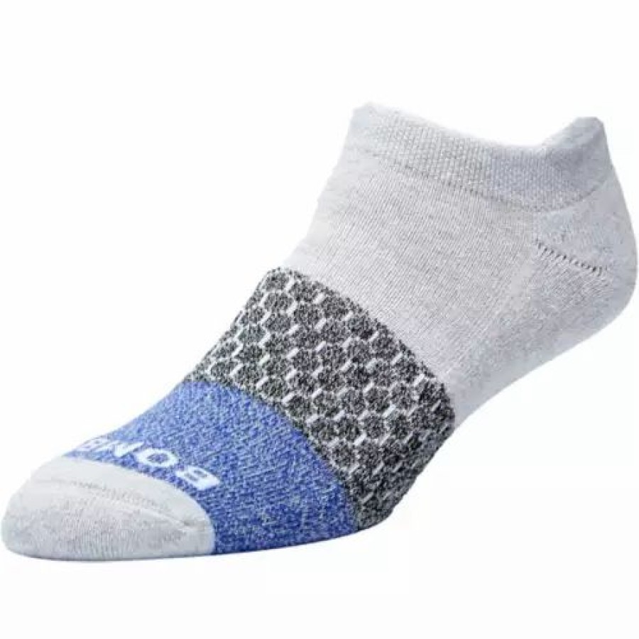 Clothing * | Adult Bombas Tricolor Block Ankle Socks Light Grey