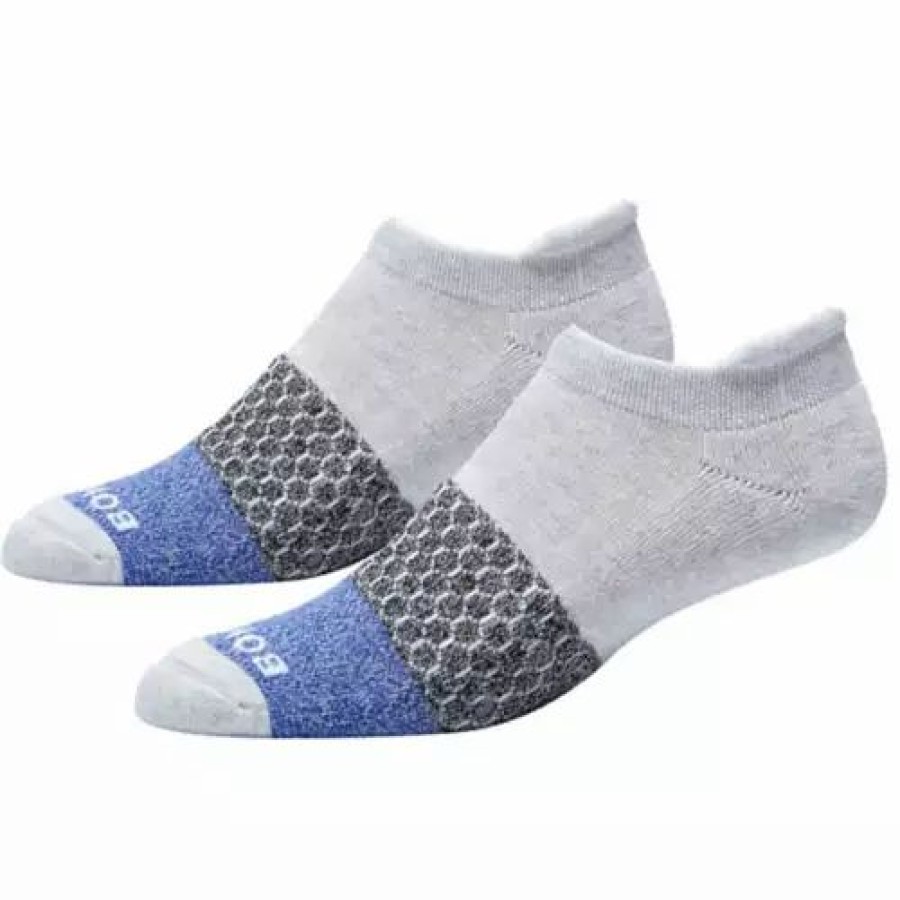 Clothing * | Adult Bombas Tricolor Block Ankle Socks Light Grey