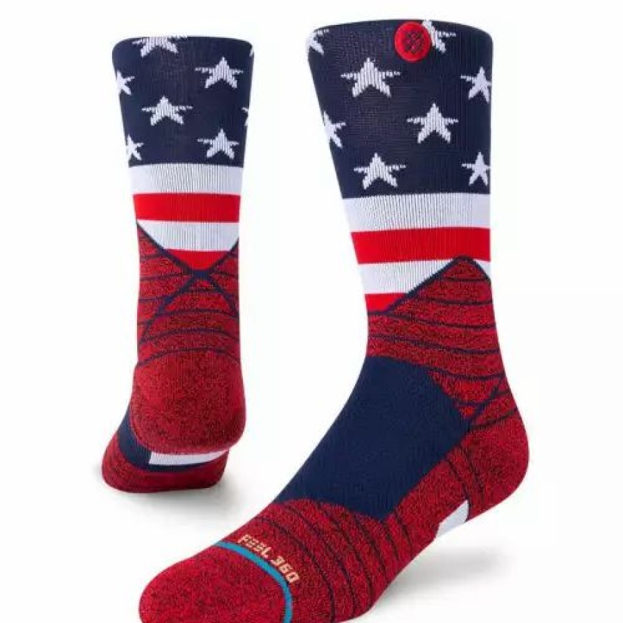 Clothing * | Adult Stance American Crew Socks Red