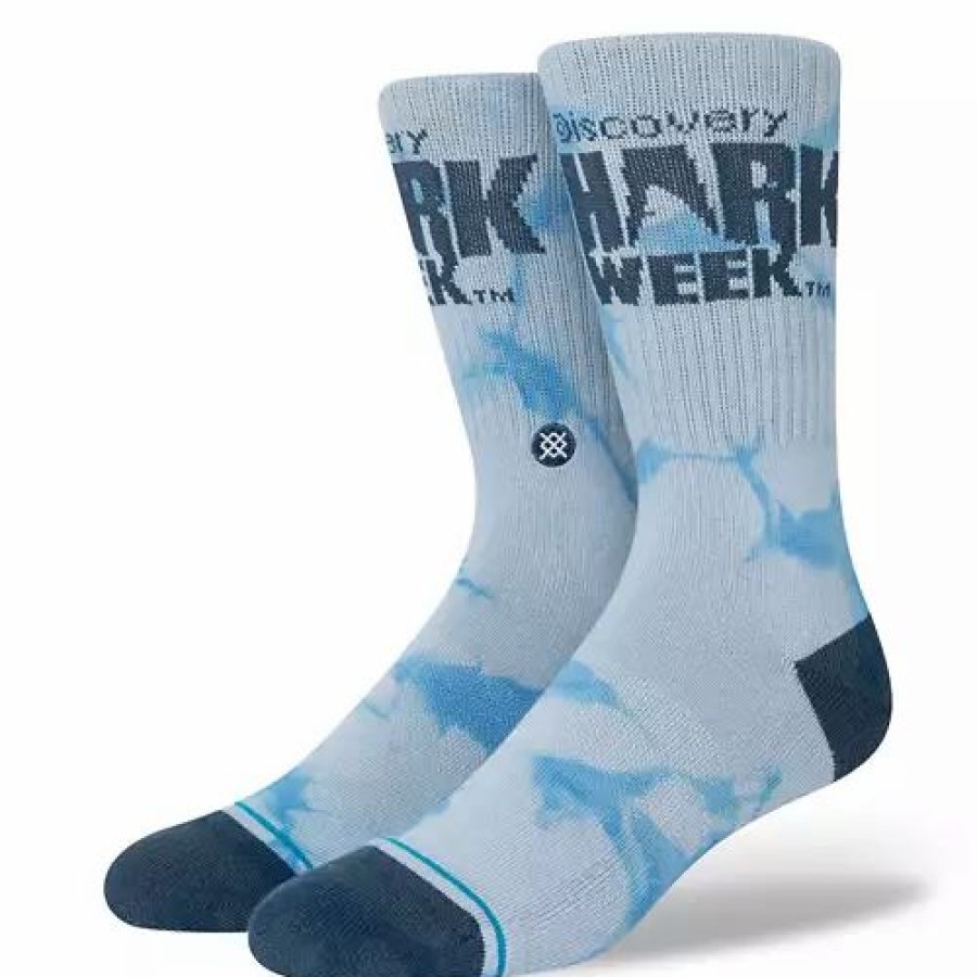 Clothing * | Adult Stance Shark Week Crew Socks Blue