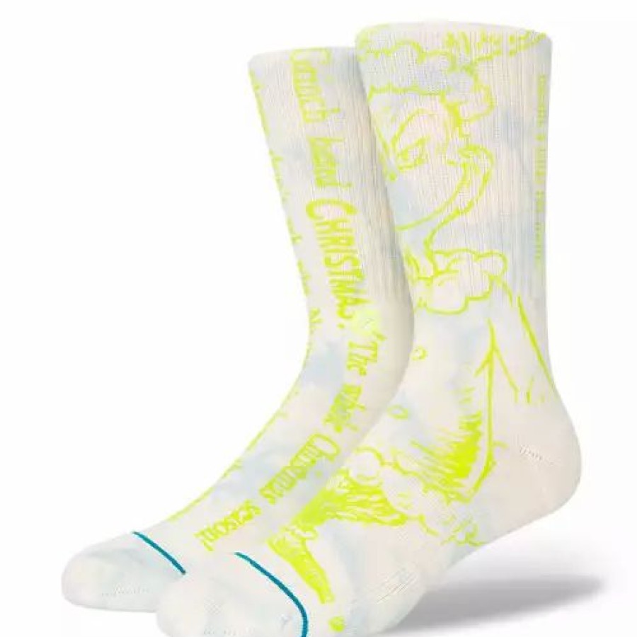 Clothing * | Men'S Stance Merry Christmas Crew Socks Off White