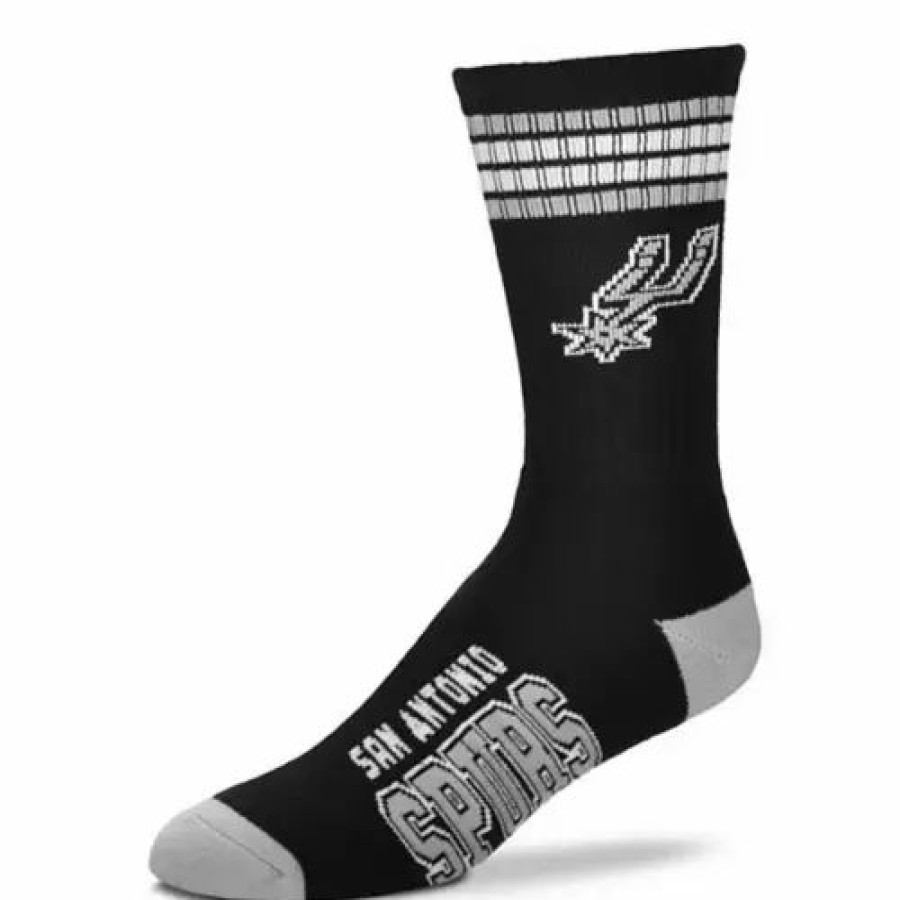 Nba * | For Bare Feet Kids' San Antonio Spurs 4 Stripe Deuce Socks