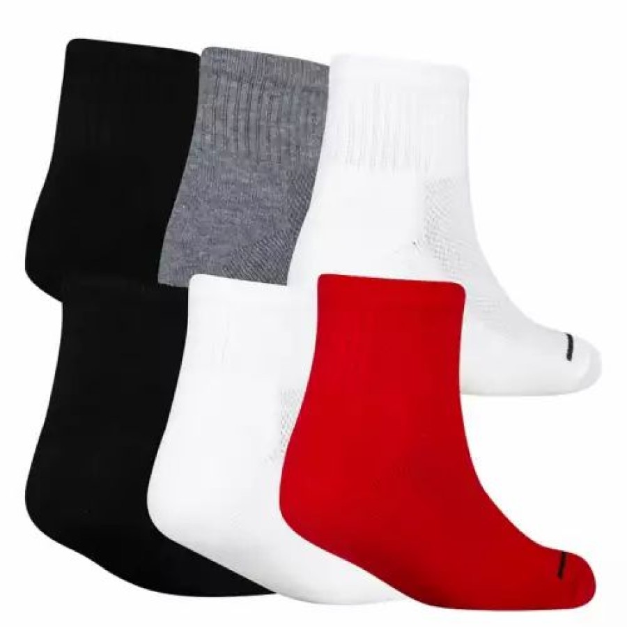 Clothing * | Kids' Jordan Legend 6 Pack Quarter Socks Gym Red/Black