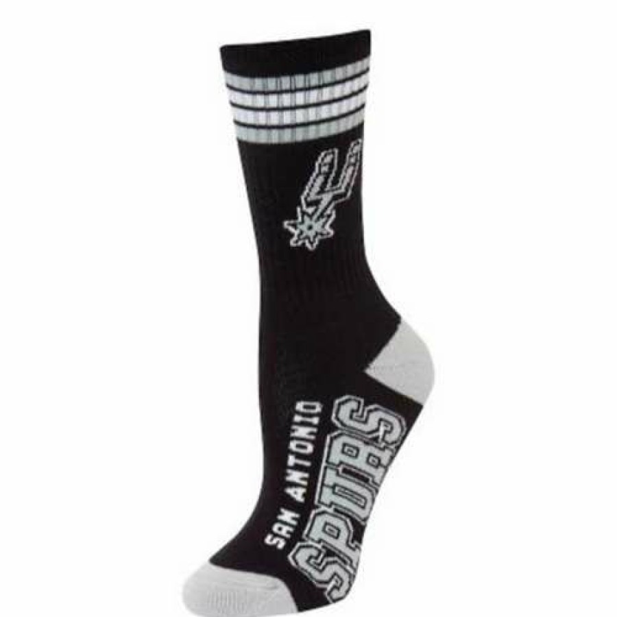 Nba * | For Bare Feet San Antonio Spurs 4 Stripe Deuce Socks