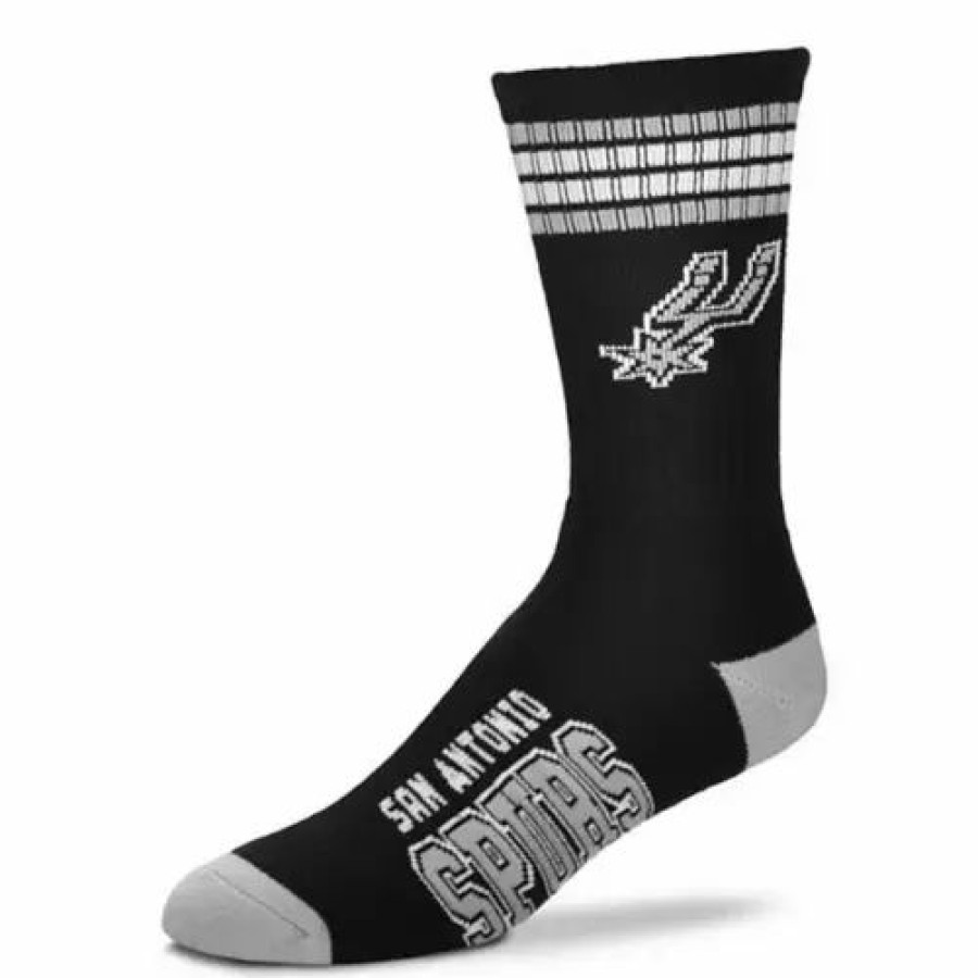 Nba * | For Bare Feet San Antonio Spurs 4 Stripe Deuce Socks