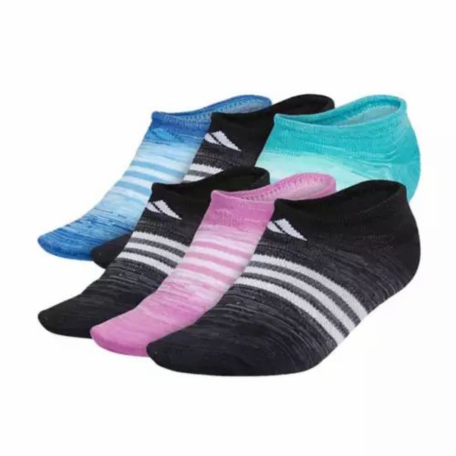 Clothing * | Adult Adidas Superlite Ombre 6 Pack Ankle Socks Black