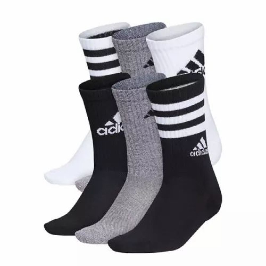 Clothing * | Kids' Adidas Cushioned Mix 6 Pack Crew Socks White Multi