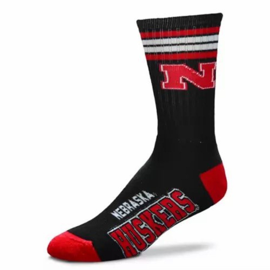 College * | For Bare Feet Nebraska Cornhuskers Reverse Four Stripe Socks