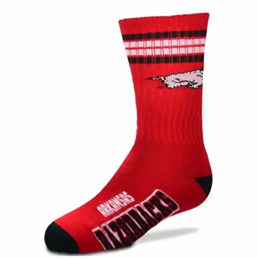 College * | For Bare Feet Kids' Arkansas Razorbacks 4 Stripe Deuce Socks