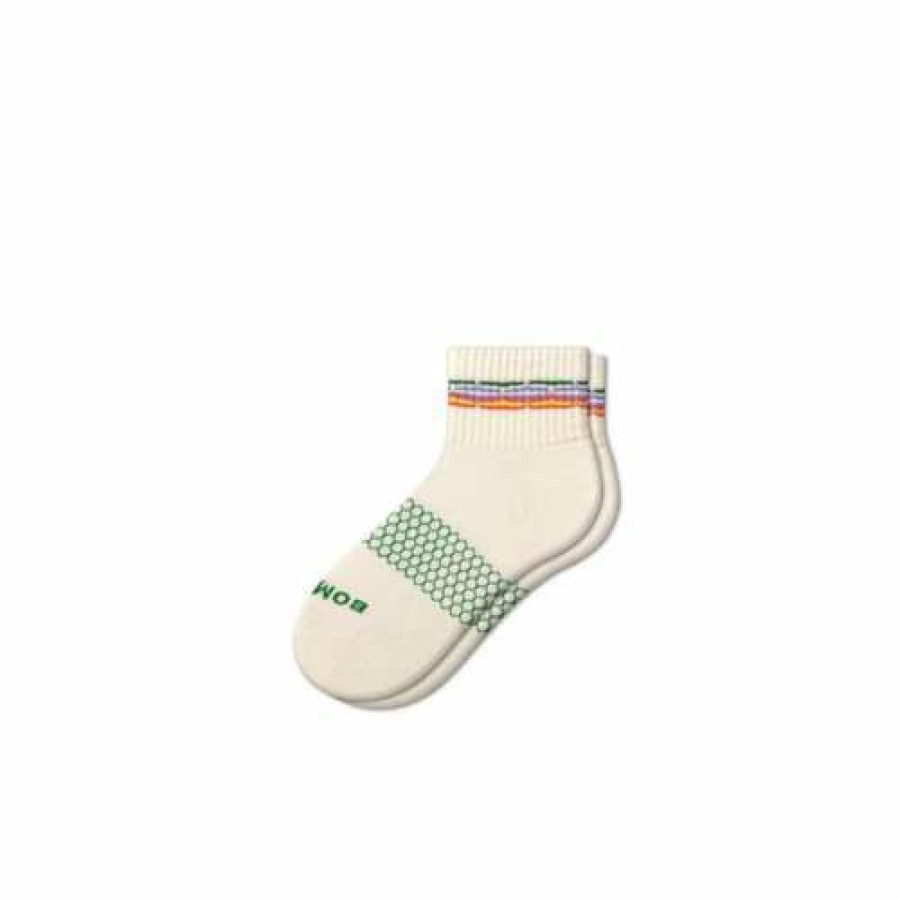 Clothing * | Women'S Bombas Solid Crochet Quarter Socks White