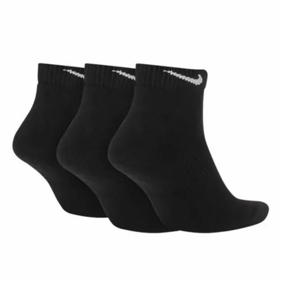 Clothing * | Adult Nike Everyday Plus Cushioned 3 Pack Ankle Running Socks Black/White