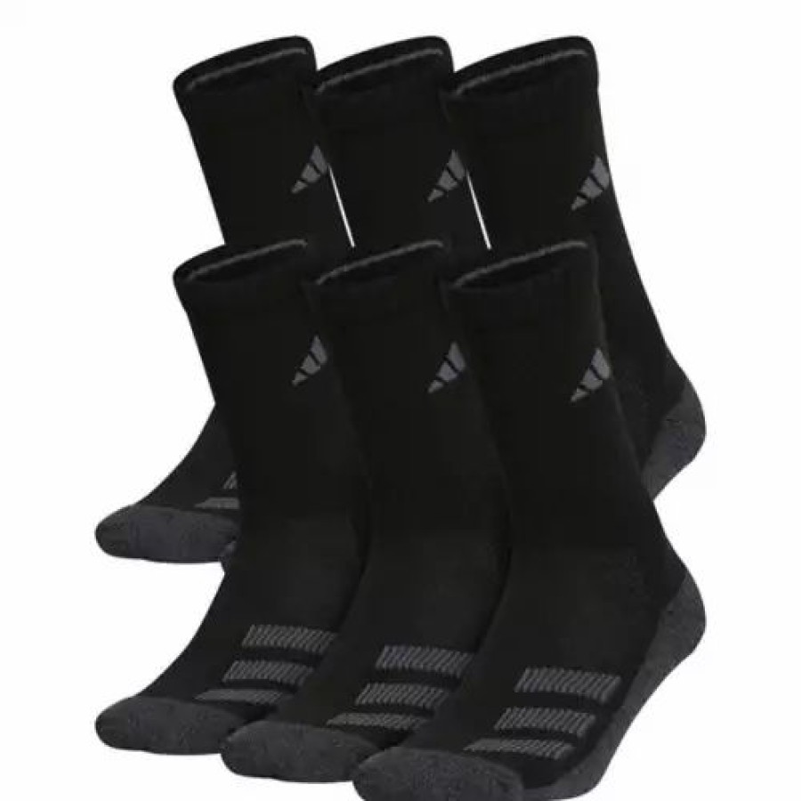 Clothing * | Kids' Adidas Cushioned 6 Pack Crew Socks Black