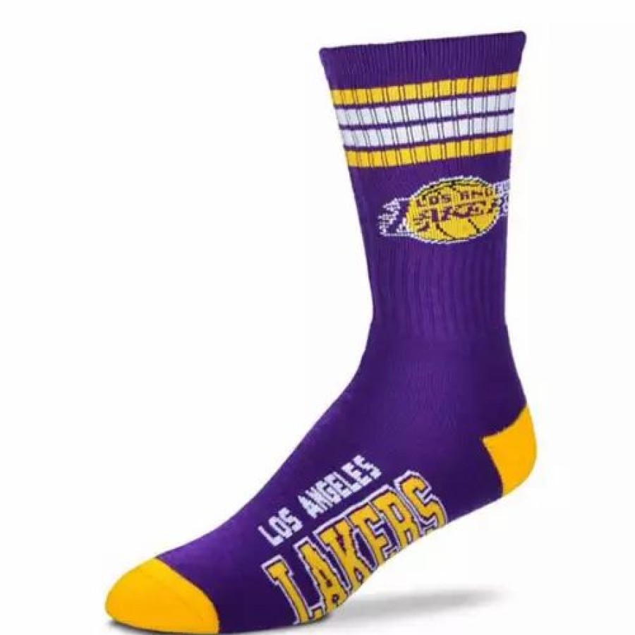 Nba * | For Bare Feet Los Angeles Lakers 4 Stripe Deuce Socks