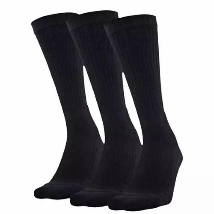 Clothing * | Adult Under Armour Training Cotton 3 Pack Crew Socks