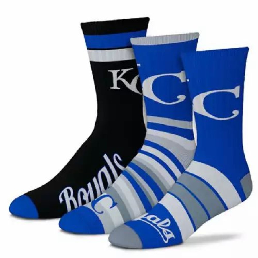 Mlb * | For Bare Feet Kansas City Royals Team Batch 3Pk Socks