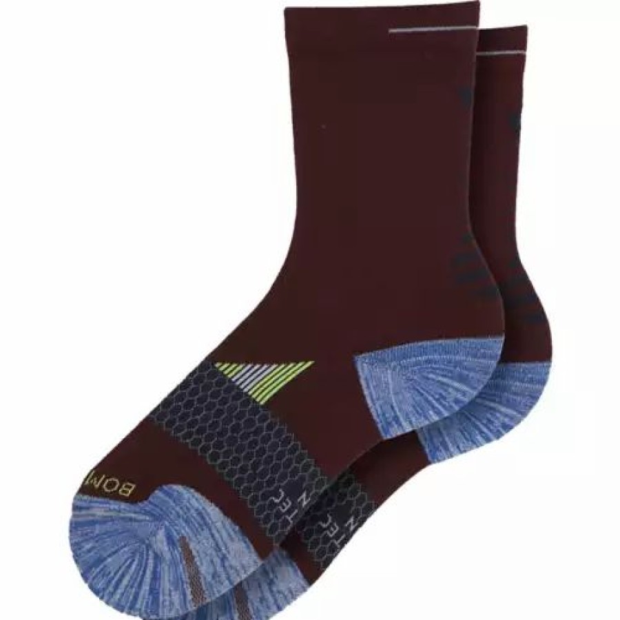 Clothing * | Adult Bombas Performance Crew Running Socks Wine