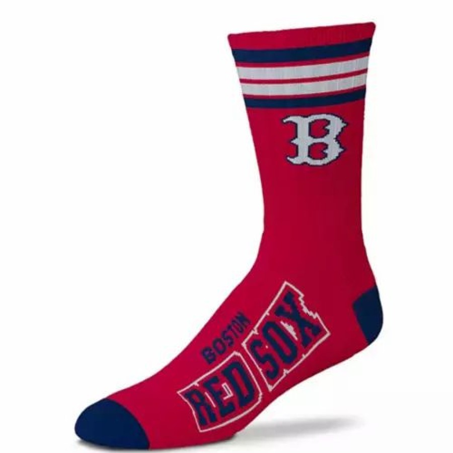 Mlb * | For Bare Feet Boston Red Sox 4 Stripe Deuce Socks