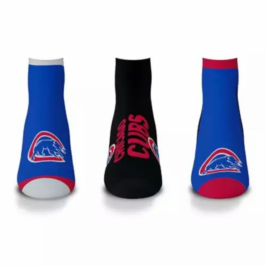 Mlb * | For Bare Feet Chicago Cubs 3Pk. Flash Socks