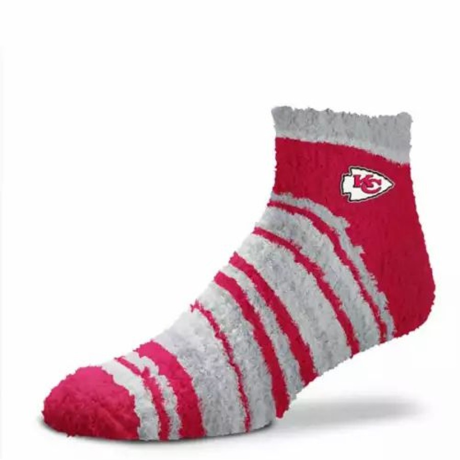 Nfl * | For Bare Feet Women'S Kansas City Chiefs Rainbow Ii Socks Red/Grey