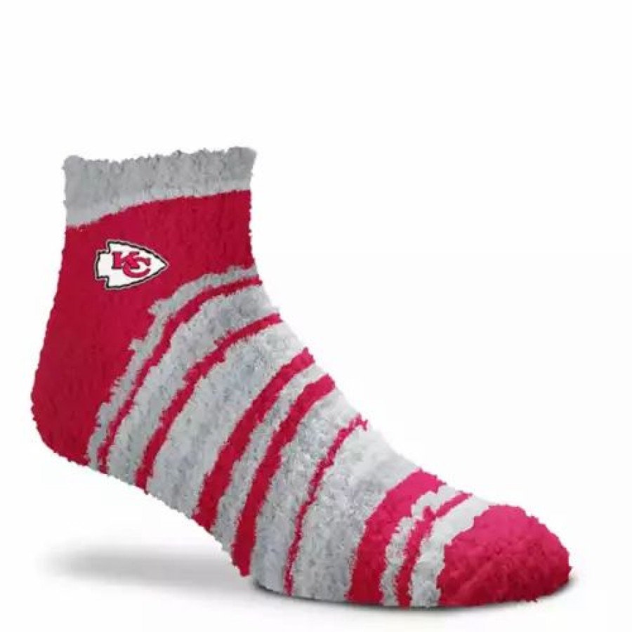 Nfl * | For Bare Feet Women'S Kansas City Chiefs Rainbow Ii Socks Red/Grey