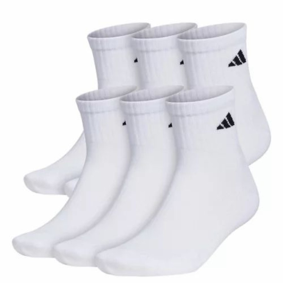 Clothing * | Men'S Adidas Cushioned 6 Pack Quarter Running Socks