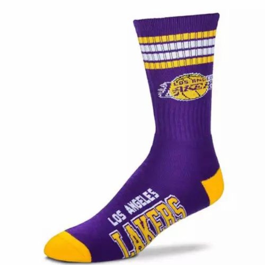 Nba * | For Bare Feet Kids' Los Angeles Lakers 4 Stripe Deuce Socks