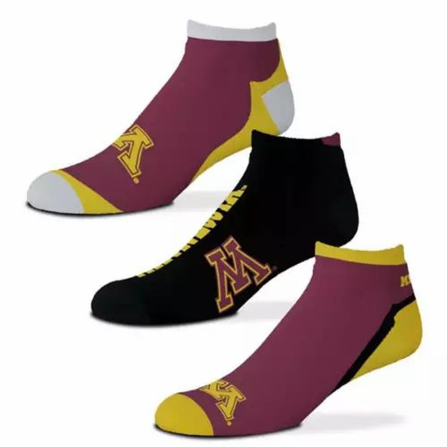 College * | For Bare Feet Minnesota Golden Gophers Flash 3Pk Socks