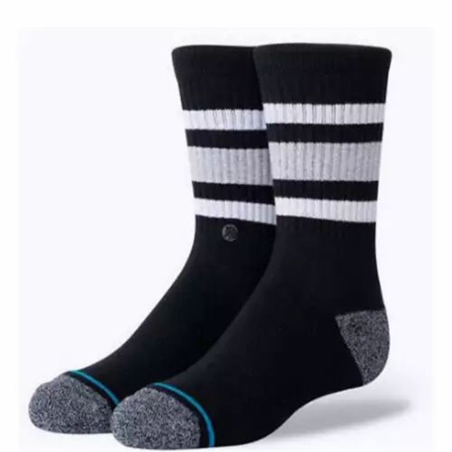 Clothing * | Kids' Stance Boyd St Crew Socks Black/White