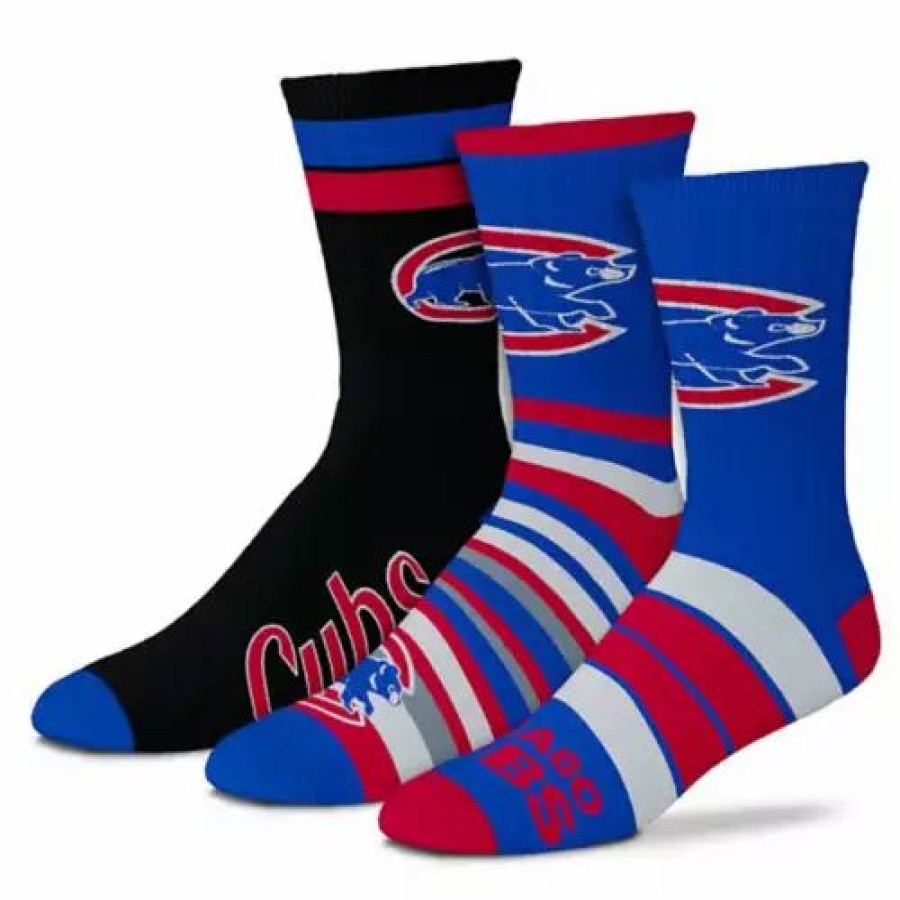 Mlb * | For Bare Feet Chicago Cubs 3Pk Team Batch Socks