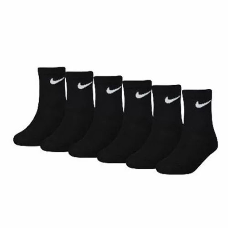 Clothing * | Kids' Nike Performance 6 Pack Crew Socks Black