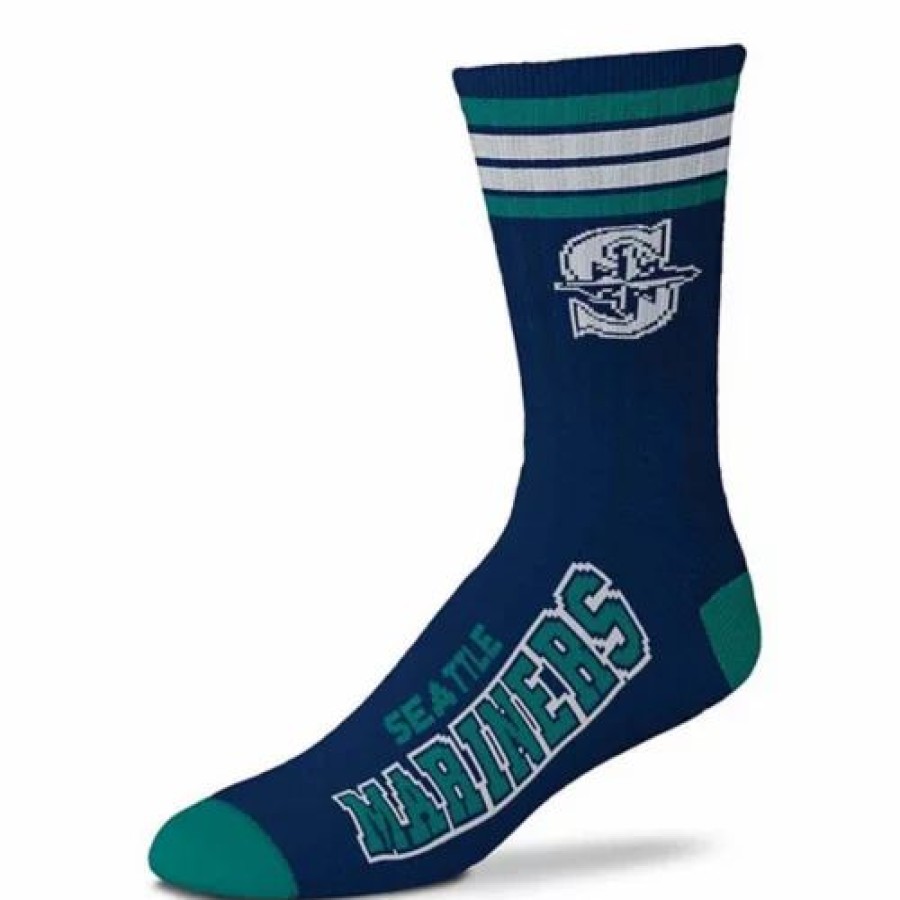 Mlb * | For Bare Feet Seattle Mariners 4 Stripe Deuce Socks