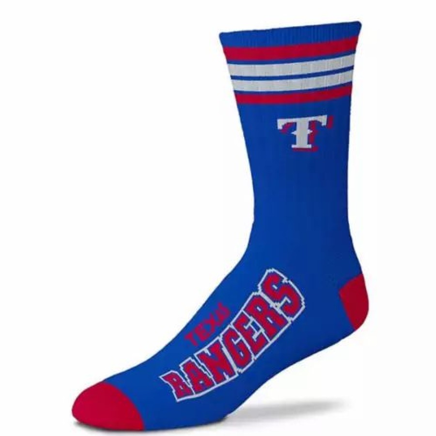 Mlb * | For Bare Feet Kids' Texas Rangers 4 Stripe Deuce Socks