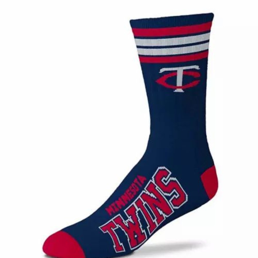 Mlb * | For Bare Feet Minnesota Twins 4 Stripe Deuce Socks