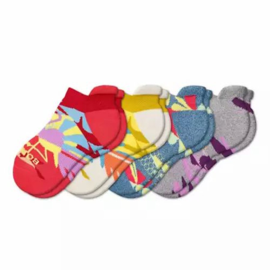 Clothing * | Kids' Bombas Kid'S Spring 4 Pack Ankle Socks Tusny