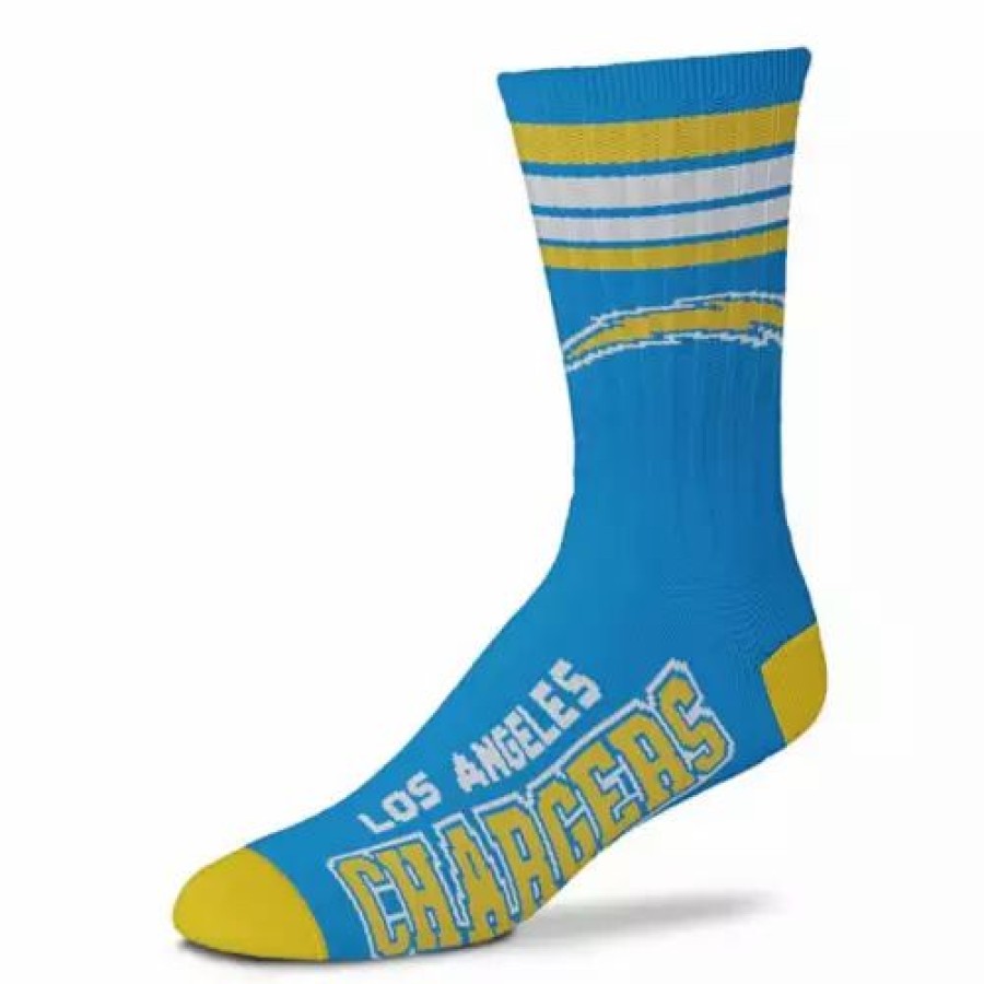 Nfl * | For Bare Feet Los Angeles Chargers 4 Stripe Deuce Socks