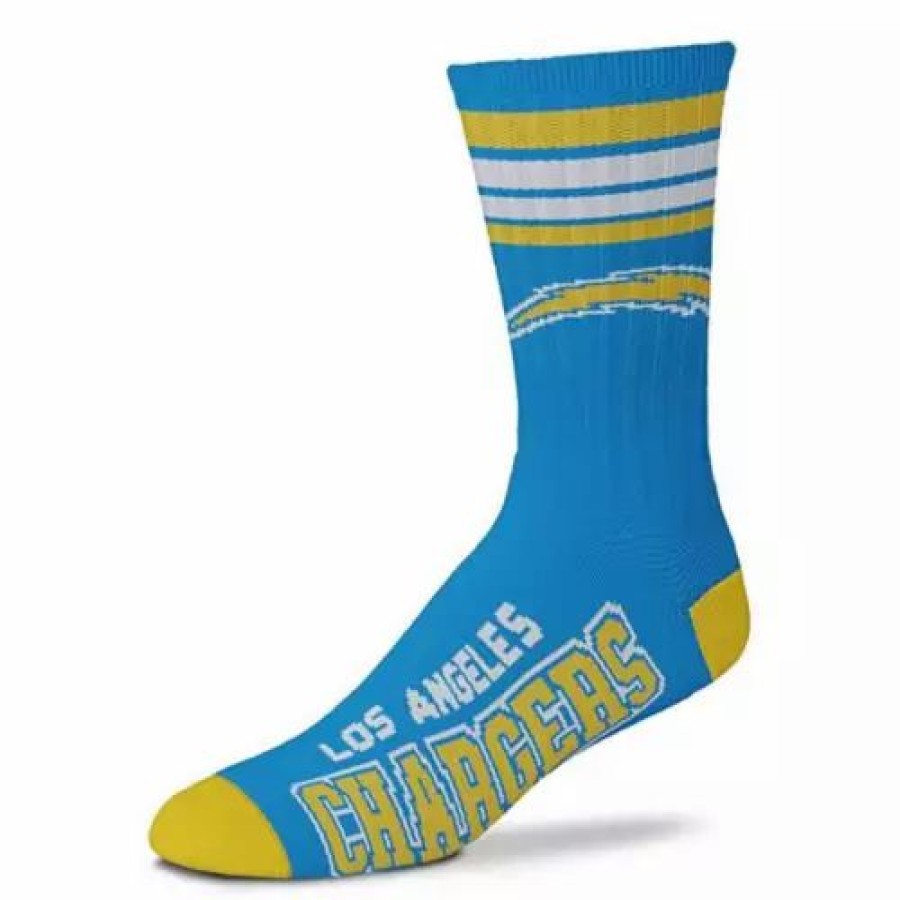 Nfl * | For Bare Feet Los Angeles Chargers 4 Stripe Deuce Socks