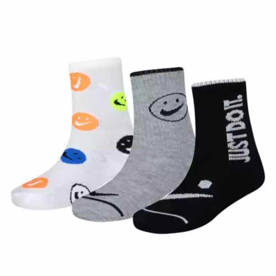 Clothing * | Kids' Nike Kid'S Smile 3 Pack Crew Socks