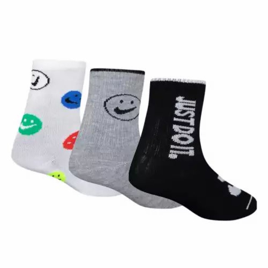 Clothing * | Kids' Nike Kid'S Smile 3 Pack Crew Socks