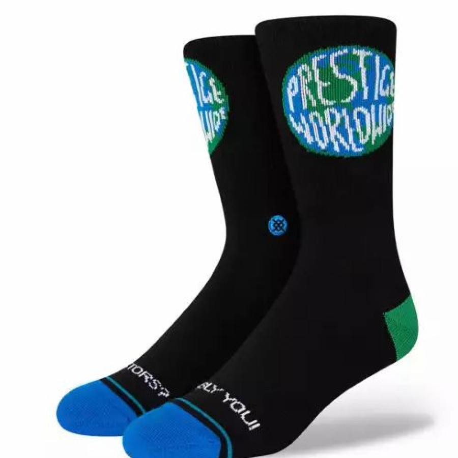 Clothing * | Men'S Stance Prestige World Wide Step Brother Crew Socks Mblu