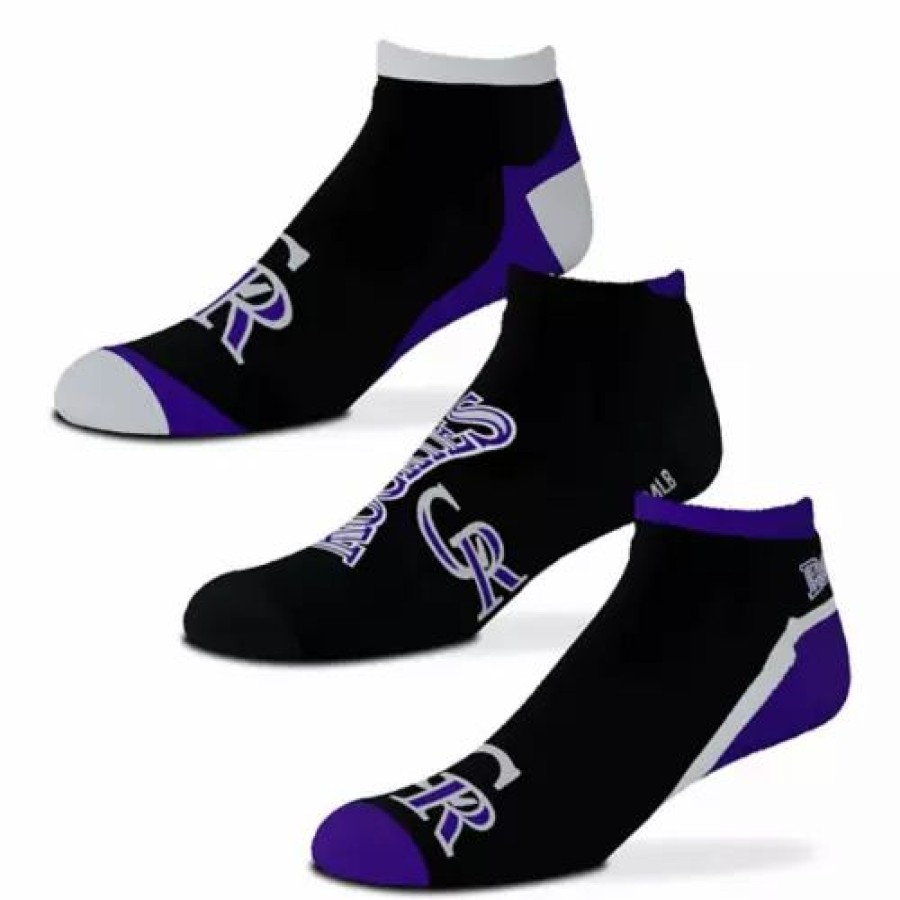 Mlb * | For Bare Feet Colorado Rockies 3Pk. Flash Socks